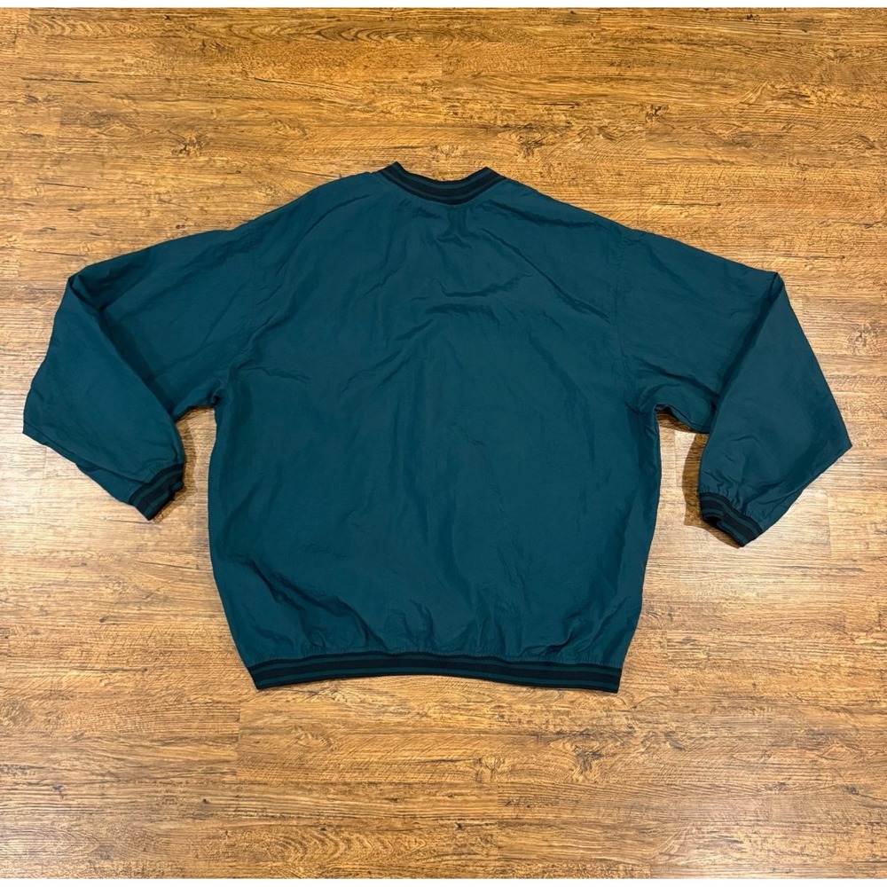 VTG Nike Green V Neck‎ Golf Casual Swoosh Pullover Windbreaker Sweatshirt Men XL - Picture 3 of 11